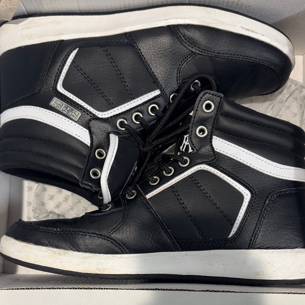Black and White High-Top Sneakers